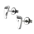 Sterling Silver Footprint Stud Earrings