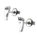 Sterling Silver Footprint Stud Earrings
