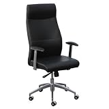 Amstyle Palermo Design Chefsessel / Drehstuhl mit Synchronmechanik, Leder schwarz