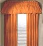Solid Orange with Pinstripes - Drapery / Curtains Set