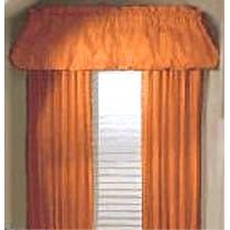 Solid Orange with Pinstripes - Drapery / Curtains Set