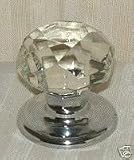 24% Lead Crystal Glass Passage Door Knob Set Antique Nickel
