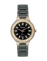 DKNY Womens NY4981 Black Ceramic Quartz Watch with Black Dial