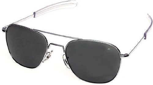 American Optical Flight Gear Original Pilot Sunglasses Matte Chrome Frame57mmB000LJEUVU : image