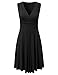 DRESSIS Women's Sleeveless V Neck Pleated Waist Flared Dress S to 3XL (13 Colors)