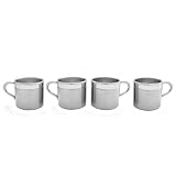 4-PcTwo-ToneDouble-WalledStainlessSteelSmallDrinkingCupSet(5Fl.Oz.)-QualityStainlessLUXDrinkwareforYourEnjoyment