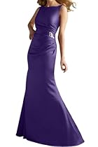 Hot Sale Gorgeous Bridal 2014 Elegant Bateau Sleeveless Satin Long Evening Prom Gowns- US Size 18W Regency