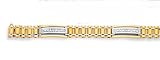 14K Two-Tone Gold Man's Diamond Bracelet - 8.25 inches