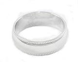 Mens 24k White/Rhodium Gold Layered Textured Wedding Ring Band ~ Lifetime Manufacturer Guarantee Size 9
