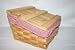 Wicker basket bread  with lid small woodchip h