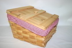 Wicker basket bread  with lid small woodchip h