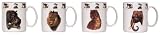 Artistically designed dinnerware Savannah motif mugs 12 oz. Set/4