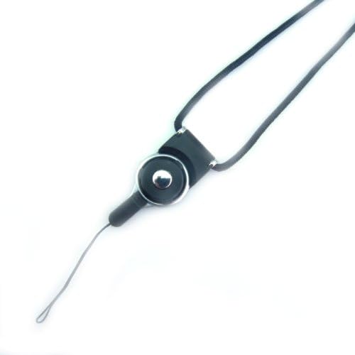 Elepromo Fashionable 19" Long /49cm Detachable Neck Strap Lanyard Braided Quick Release Lanyards with Swivel Clips and Hooks for Cell Phone Camera Name Badges, Id's, Key Rings-Black