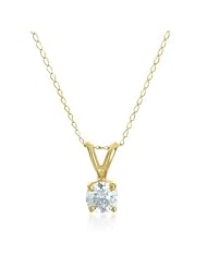 18K Gold Genuine Conflict Free Round Hearts and Arrows cut Diamond Pendant