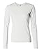 Ladies' Baby Rib Long-Sleeve Crew Neck Tee (White) (Large)
