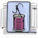 Spool Of Pink Thread & Needle Italian Charm