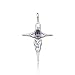 Bling Jewelry Sterling Silver Celtic Knot Cross Pendant with Oval Amethyst Gemstone