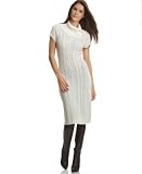 Calvin Klein Short-Sleeve Cowl-Neck Cable-Knit Sweater Dress