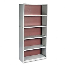 Value Mate&reg; Series Steel Five Shelf Bookcase, 31-3/4wx13-1/2dx67h, Medium Oak (SAF7173MO)