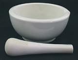 Industrial Porcelain Mortar and Pestle with Easy Pour Spout – 5″