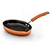 Rachael Ray Classic Brights Hard Enamel Nonstick 11.5-Inch Oval Skillet with Pour Spout, Orange Gradient
