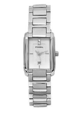Fossil Women's ES2021 Casual Date Display Silver Dial Watch
