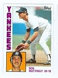 Don Mattingly 1984 Topps Baseball Card #8 New York Yankees - excellent condition unsigned rookie card