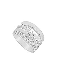 Diamond Crossover Ring 14K White Gold - 0.75 CT Diamonds