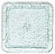 Clear Spanish Small Square Recycled Glass Textured Plate Set / 4