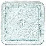 Clear Spanish Small Square Recycled Glass Textured Plate Set / 4