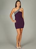 Ruched One Shoulder Formal Dress For Bridesmaid Formal Prom MED EGPT