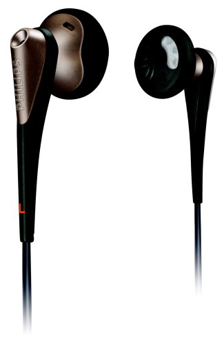 Philips SHE 7850 InEar Ohrhörer (Goldstecker, Turbo-Bass, Lautstärkereg.elung), schwarz