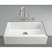 KOHLER K-6546-4U-0 Dickinson Apron-Front, Undercounter Kitchen Sink, White