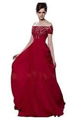 Off the Shoulder Corset   Waistline Lace Crystals Applique Crystal Beaded Chiffon/Taffeta/Tulle Prom Dress 