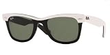 RAY BAN 2143 WAYFARER II 956 TOP WHITE ON BLACK PLASTIC SUNGLASSES by