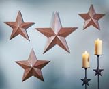 Outdoor Living : Rustic Brown Metal Barn Star Wall Decor (set of four)