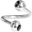Swarovski Jet Double Gem Spiral Twister Belly Ring