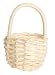 Dollhouse Miniature White Basket with Handle