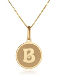 14k Yellow Gold Initial Pendant Necklace, 18"