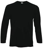 FRUIT OF THE LOOM LONG SLEEVE T SHIRT (S-XXL) (SMALL - 36/38", BLACK)