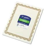 Blank Parchment Certificates with Gold Border, Letter Size, 25/Pack GEO39451