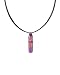 Necklace / Pendant - XP-75- Genuine Handmade Dichroic Glass Pendant Hung on a 16" Stainless Steel Black Colored Multi-Strand Cord + 2" Extension Chain ~ .925 Sterling Silver