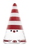 Kosta Boda Noel Small Red and White Thick Stripe Tree