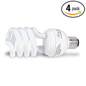 Globe 48426 23-Watt Mini Compact Fluorescent Spiral Bulb (100-Watt Incandescent Equivalent), Cool White, 4 Pack