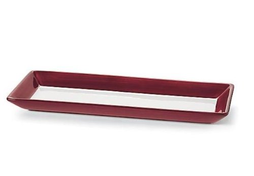 Rectangle Platter with Cranberry Accent