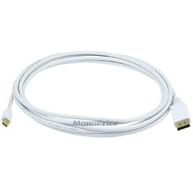 Mini DisplayPort Male to Mini DisplayPort Male 32AWG Cable (Gold Plated Connectors) - 10ft