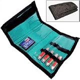 Adorama Digital Media Storage Wallet, Soft Nylon Case Holds 4 Compact Flash Cards and 8 AA Batteries