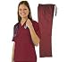 Women's Scrub Set Medical Scrub Top and Pant (Burgundy, S) SIZES RUN LARGE! [Apparel]