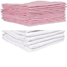 12 Muslin Squares (6 Pink / 6 White) 100% Cotton
