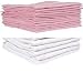 12 Muslin Squares (6 Pink / 6 White) 100% Cotton
